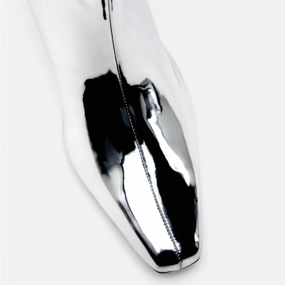 ZARA Metallic OTK Boots
